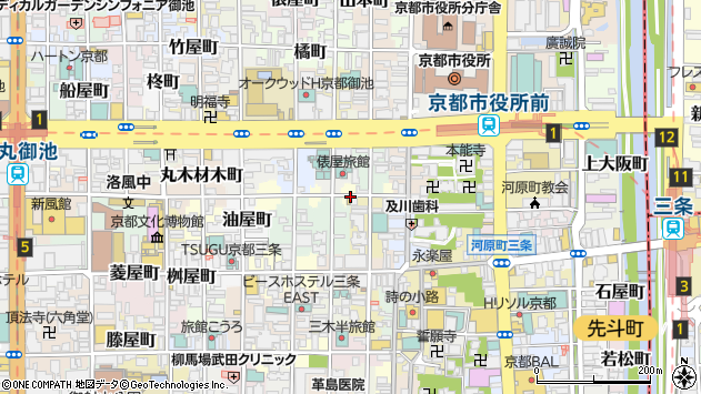 〒604-8092 京都府京都市中京区姉大東町の地図
