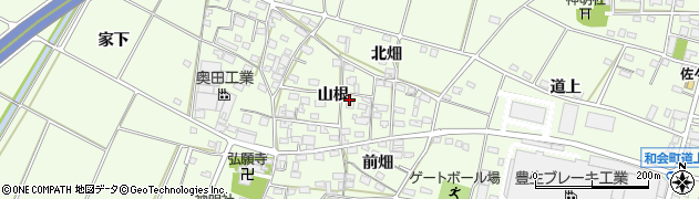 愛知県豊田市和会町（山根）周辺の地図