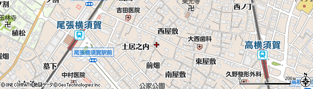 愛知県東海市高横須賀町西屋敷29周辺の地図