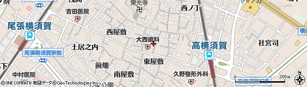 愛知県東海市高横須賀町東屋敷57周辺の地図