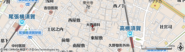 愛知県東海市高横須賀町東屋敷51周辺の地図