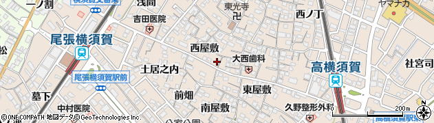 愛知県東海市高横須賀町西屋敷46周辺の地図