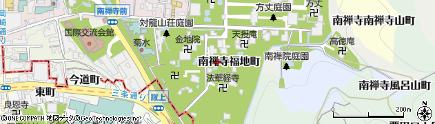 京都府京都市左京区南禅寺福地町周辺の地図