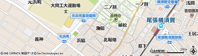 愛知県東海市養父町（漁脇）周辺の地図