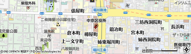 京都市中京区役所　保健福祉センター生活福祉課保護第二担当周辺の地図