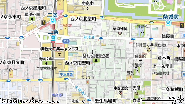 〒604-8413 京都府京都市中京区西ノ京勧学院町の地図