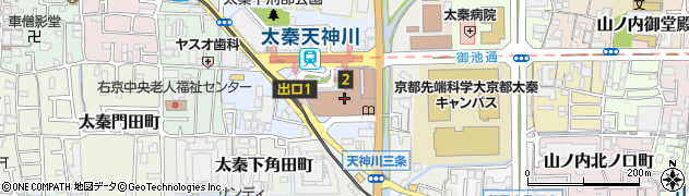 京都市役所　右京区役所生活福祉課保護第五担当周辺の地図
