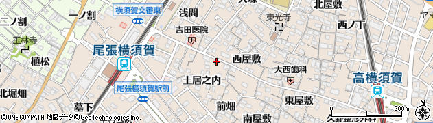 愛知県東海市高横須賀町西屋敷13周辺の地図