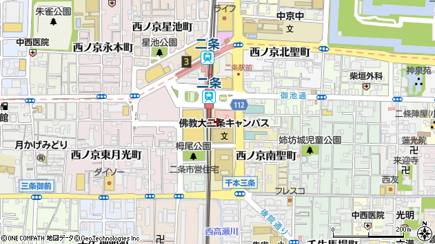〒604-8418 京都府京都市中京区西ノ京東栂尾町の地図