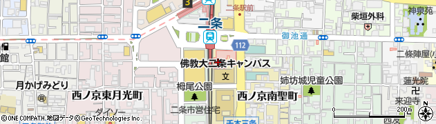 京都府京都市中京区西ノ京東栂尾町周辺の地図