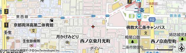 京都府京都市中京区西ノ京東月光町周辺の地図