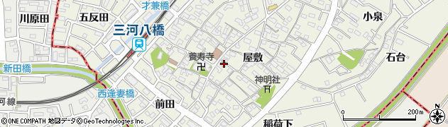 愛知県豊田市花園町屋敷周辺の地図