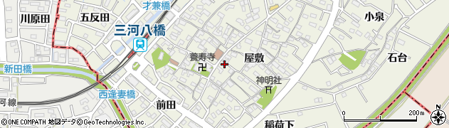 愛知県豊田市花園町（屋敷）周辺の地図