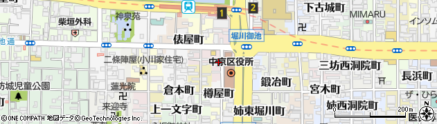 京都府京都市中京区上巴町周辺の地図