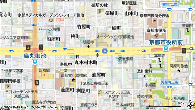〒604-8101 京都府京都市中京区柳八幡町の地図