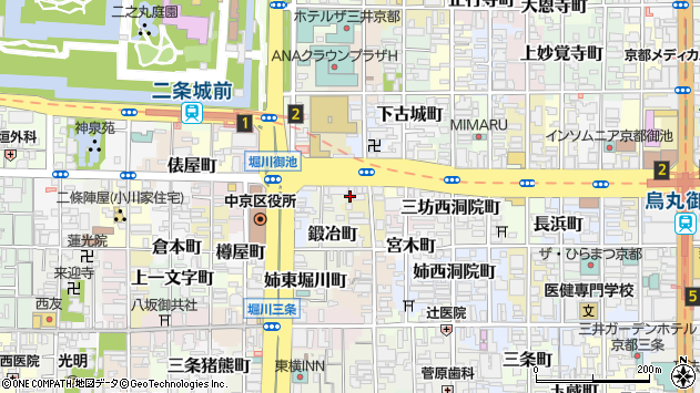 〒604-8261 京都府京都市中京区式阿弥町の地図