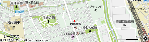 愛知県大府市江端町周辺の地図