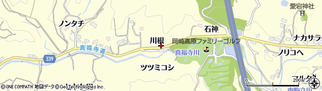 愛知県岡崎市駒立町川根17周辺の地図