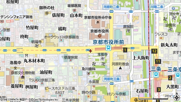 〒604-8091 京都府京都市中京区下本能寺前町の地図