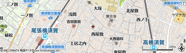 愛知県東海市高横須賀町西屋敷93周辺の地図