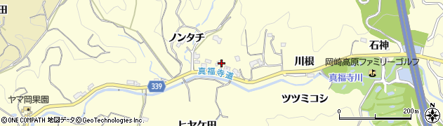 愛知県岡崎市駒立町（ノンタチ）周辺の地図