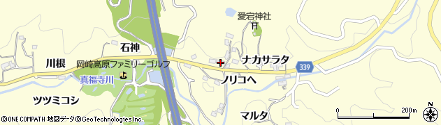 愛知県岡崎市駒立町（ノリコヘ）周辺の地図