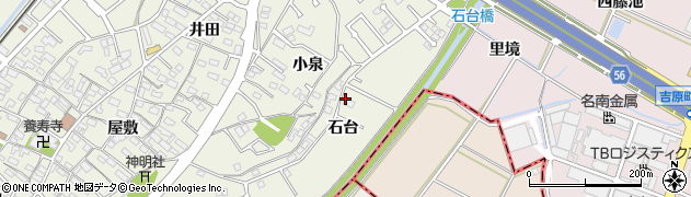 愛知県豊田市花園町（石台）周辺の地図