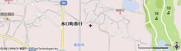 滋賀県甲賀市水口町春日周辺の地図
