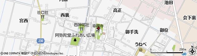 愛知県豊田市畝部西町（屋敷）周辺の地図