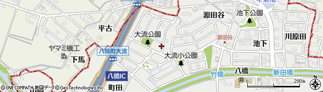愛知県知立市八橋町（大流）周辺の地図