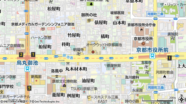 〒604-0954 京都府京都市中京区東八幡町の地図