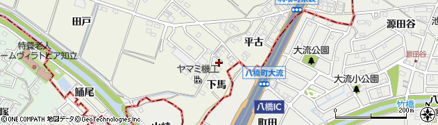 愛知県豊田市駒場町（下馬）周辺の地図