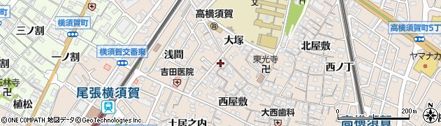 愛知県東海市高横須賀町西屋敷99周辺の地図