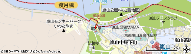 渡月橋周辺の地図