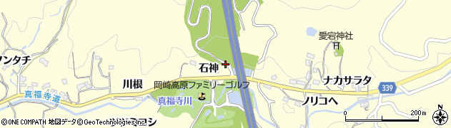 愛知県岡崎市駒立町石神周辺の地図