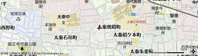 京都府京都市右京区太秦奥殿町周辺の地図