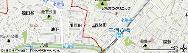 愛知県豊田市花園町五反田周辺の地図