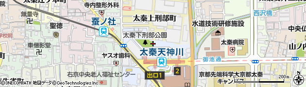京都市駐輪場太秦天神川駅自転車等駐車場周辺の地図