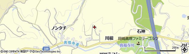愛知県岡崎市駒立町川根44周辺の地図