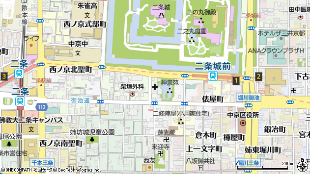 〒604-8306 京都府京都市中京区門前町の地図