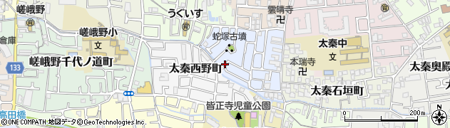 京都府京都市右京区太秦面影町周辺の地図