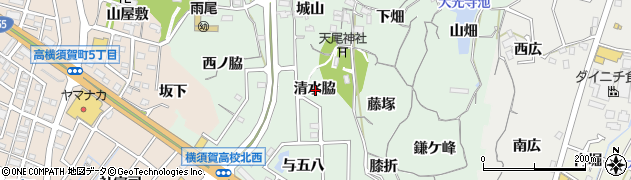愛知県東海市大田町清水脇周辺の地図