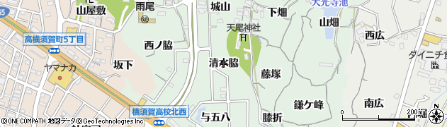愛知県東海市大田町（清水脇）周辺の地図