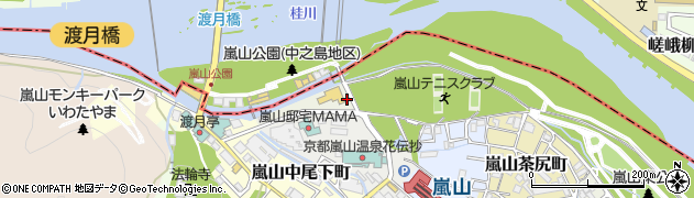 京都府京都市西京区嵐山上河原町周辺の地図
