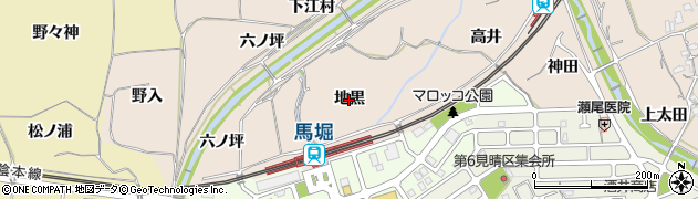 京都府亀岡市篠町山本（地黒）周辺の地図