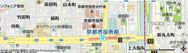 京都市役所　行財政局人事部厚生課厚生会周辺の地図