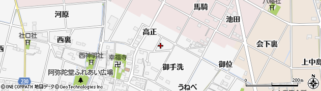 愛知県豊田市畝部西町（高正）周辺の地図