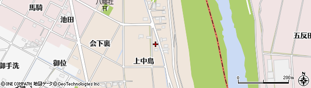 愛知県豊田市畝部東町（上中島）周辺の地図