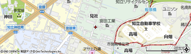 愛知県知立市山屋敷町（見社）周辺の地図