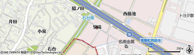 愛知県豊田市吉原町（里境）周辺の地図